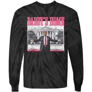 Trump 2024 Take America Back DaddyS Home Trump Pink 2024 Tie-Dye Long Sleeve Shirt