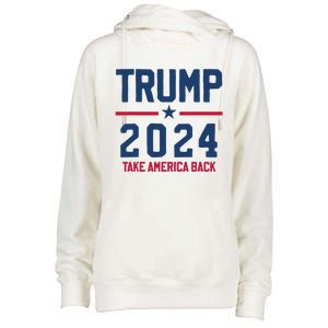 Trump 2024 Take America Back Pro Trump Womens Funnel Neck Pullover Hood