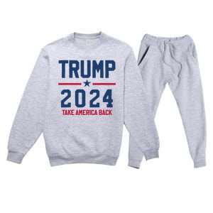 Trump 2024 Take America Back Pro Trump Premium Crewneck Sweatsuit Set