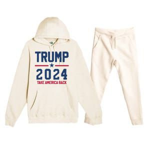 Trump 2024 Take America Back Pro Trump Premium Hooded Sweatsuit Set