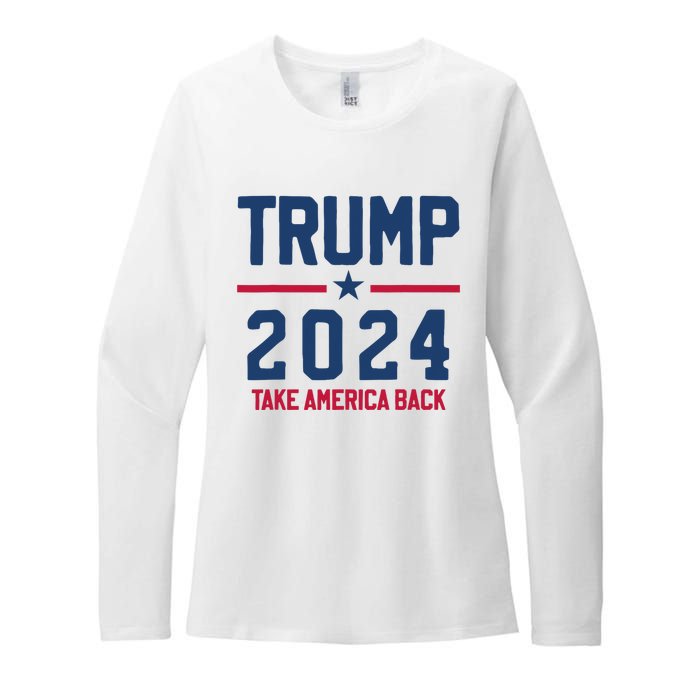 Trump 2024 Take America Back Pro Trump Womens CVC Long Sleeve Shirt