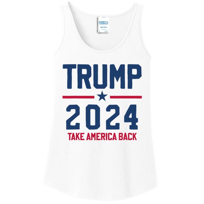 Trump 2024 Take America Back Pro Trump Ladies Essential Tank