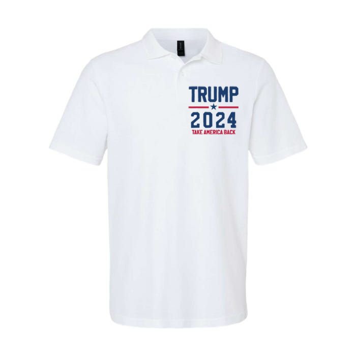 Trump 2024 Take America Back Pro Trump Softstyle Adult Sport Polo