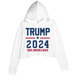 Trump 2024 Take America Back Pro Trump Crop Fleece Hoodie