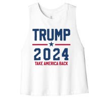 Trump 2024 Take America Back Pro Trump Women's Racerback Cropped Tank