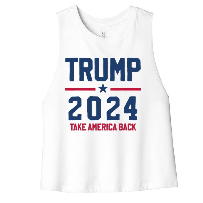 Trump 2024 Take America Back Pro Trump Women's Racerback Cropped Tank