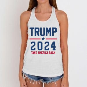 Trump 2024 Take America Back Pro Trump Women's Knotted Racerback Tank