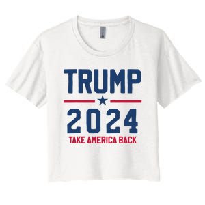 Trump 2024 Take America Back Pro Trump Women's Crop Top Tee