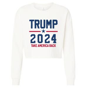 Trump 2024 Take America Back Pro Trump Cropped Pullover Crew