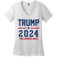 Trump 2024 Take America Back Pro Trump Women's V-Neck T-Shirt