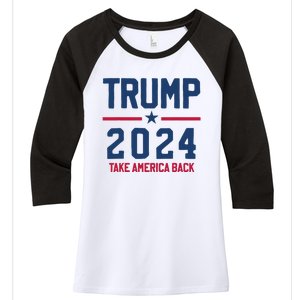 Trump 2024 Take America Back Pro Trump Women's Tri-Blend 3/4-Sleeve Raglan Shirt