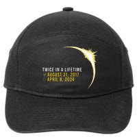 Totality 24 Twice In A Lifetime Total Solar Eclipse 2024 7-Panel Snapback Hat