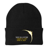 Totality 24 Twice In A Lifetime Total Solar Eclipse 2024 Knit Cap Winter Beanie