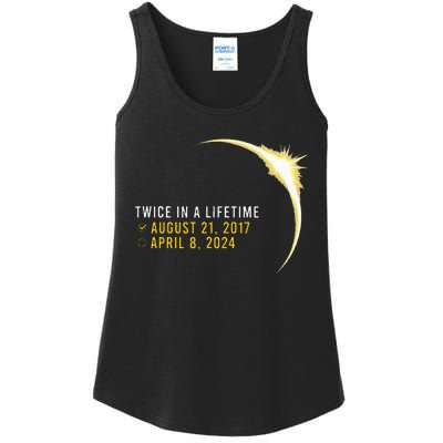 Totality 24 Twice In A Lifetime Total Solar Eclipse 2024 Ladies Essential Tank