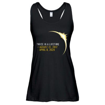 Totality 24 Twice In A Lifetime Total Solar Eclipse 2024 Ladies Essential Flowy Tank