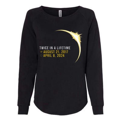 Totality 24 Twice In A Lifetime Total Solar Eclipse 2024 Womens California Wash Sweatshirt