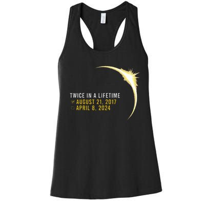 Totality 24 Twice In A Lifetime Total Solar Eclipse 2024 Women's Racerback Tank