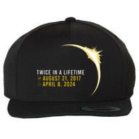Totality 24 Twice In A Lifetime Total Solar Eclipse 2024 Wool Snapback Cap