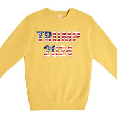 Trump 2024 Take America Back American Flag Trump 2024 Premium Crewneck Sweatshirt