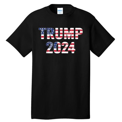 Trump 2024 Take America Back American Flag Trump 2024 Tall T-Shirt