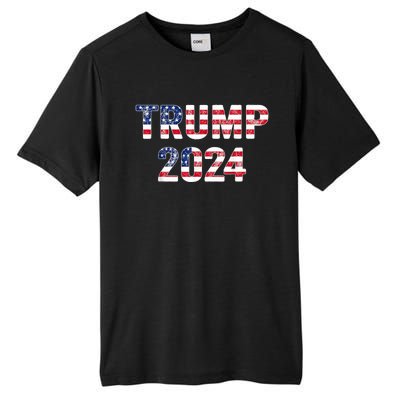 Trump 2024 Take America Back American Flag Trump 2024 Tall Fusion ChromaSoft Performance T-Shirt