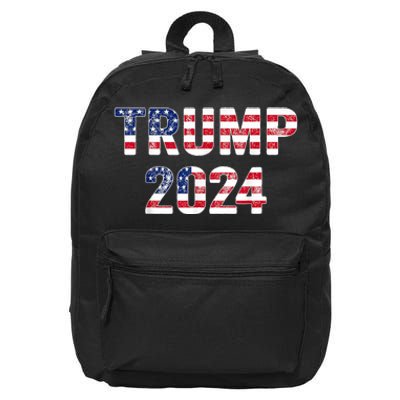 Trump 2024 Take America Back American Flag Trump 2024 16 in Basic Backpack