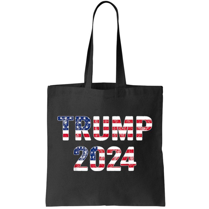 Trump 2024 Take America Back American Flag Trump 2024 Tote Bag