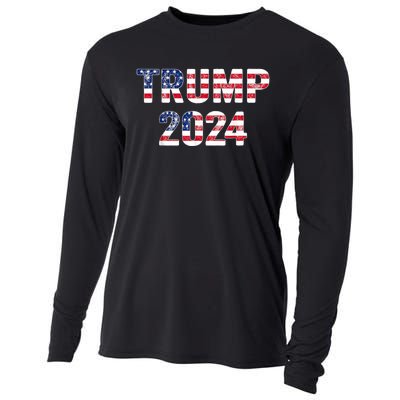 Trump 2024 Take America Back American Flag Trump 2024 Cooling Performance Long Sleeve Crew