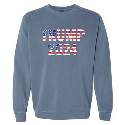 Trump 2024 Take America Back American Flag Trump 2024 Garment-Dyed Sweatshirt