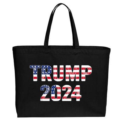 Trump 2024 Take America Back American Flag Trump 2024 Cotton Canvas Jumbo Tote