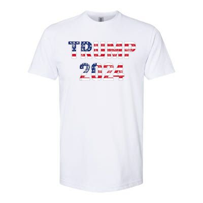 Trump 2024 Take America Back American Flag Trump 2024 Softstyle CVC T-Shirt