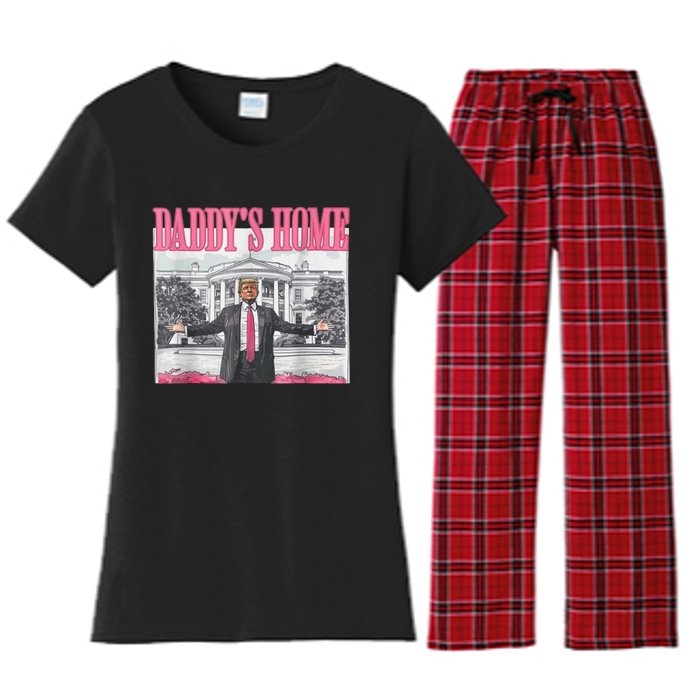 Trump 2024 Take America Back DaddyS Home Trump Pink 2024 Women's Flannel Pajama Set