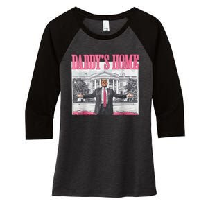 Trump 2024 Take America Back DaddyS Home Trump Pink 2024 Women's Tri-Blend 3/4-Sleeve Raglan Shirt