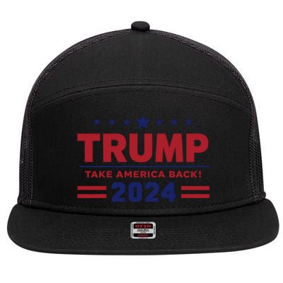 Trump 2024 7 Panel Mesh Trucker Snapback Hat