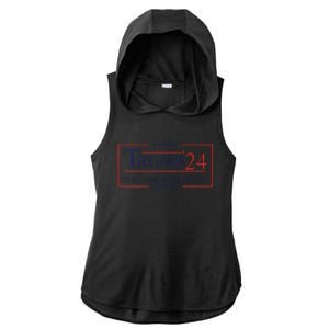 Trump 24 Take America Back Donald Trump President Patriotic Ladies PosiCharge Tri-Blend Wicking Draft Hoodie Tank