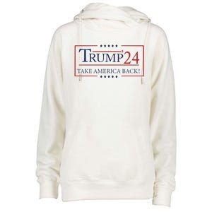 Trump 24 Take America Back Donald Trump President Patriotic Womens Funnel Neck Pullover Hood