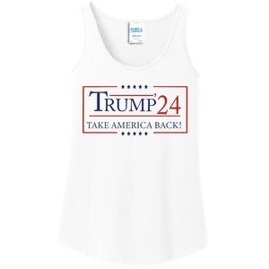 Trump 24 Take America Back Donald Trump President Patriotic Ladies Essential Tank