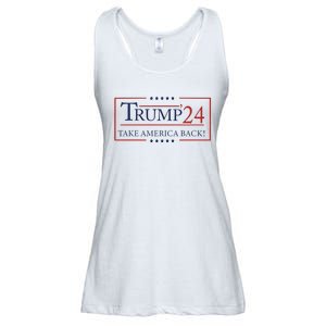 Trump 24 Take America Back Donald Trump President Patriotic Ladies Essential Flowy Tank