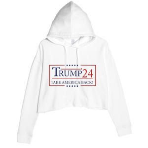 Trump 24 Take America Back Donald Trump President Patriotic Crop Fleece Hoodie