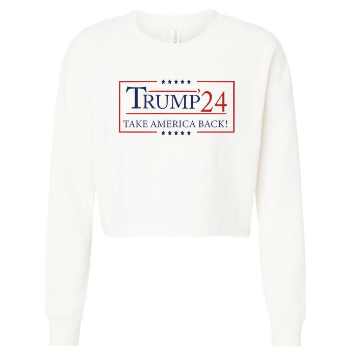 Trump 24 Take America Back Donald Trump President Patriotic Cropped Pullover Crew