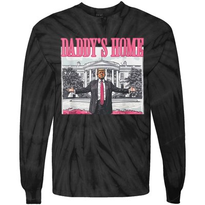 Trump 2024 Take America Back DaddyS Home Trump Pink 2024 Tie-Dye Long Sleeve Shirt