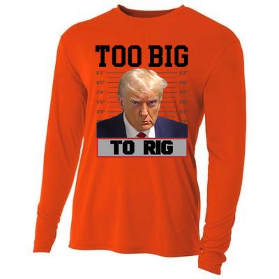 Trump 2024 Too Big To Rig Presidential Election Meaningful Gift Cooling Performance Long Sleeve Crew