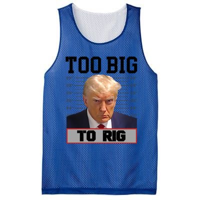 Trump 2024 Too Big To Rig Presidential Election Meaningful Gift Mesh Reversible Basketball Jersey Tank