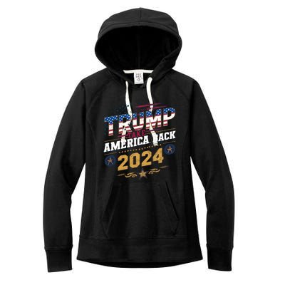 Trump 2024 Take America Back Vintage Style Women's Fleece Hoodie