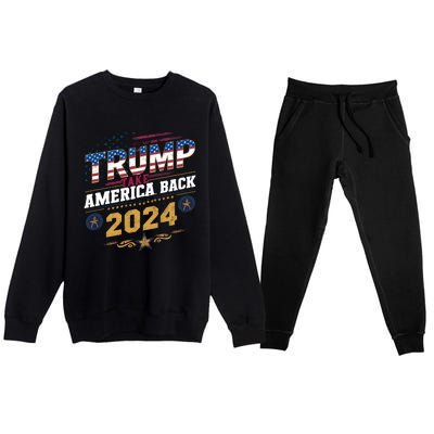 Trump 2024 Take America Back Vintage Style Premium Crewneck Sweatsuit Set