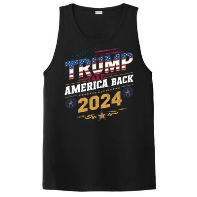 Trump 2024 Take America Back Vintage Style PosiCharge Competitor Tank