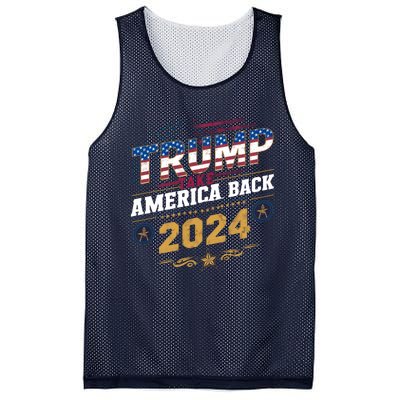 Trump 2024 Take America Back Vintage Style Mesh Reversible Basketball Jersey Tank