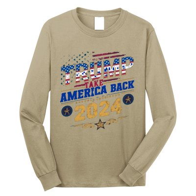 Trump 2024 Take America Back Vintage Style Long Sleeve Shirt