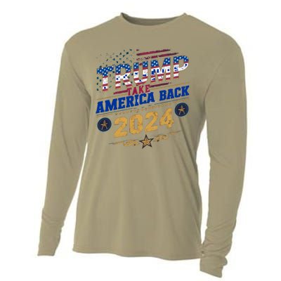 Trump 2024 Take America Back Vintage Style Cooling Performance Long Sleeve Crew