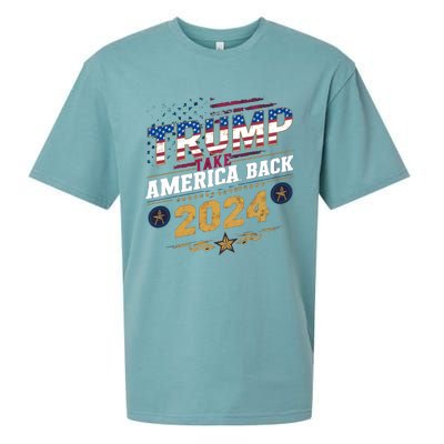 Trump 2024 Take America Back Vintage Style Sueded Cloud Jersey T-Shirt